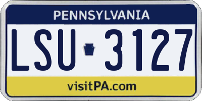 PA license plate LSU3127