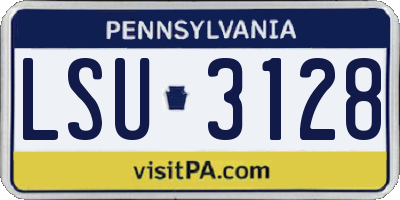PA license plate LSU3128