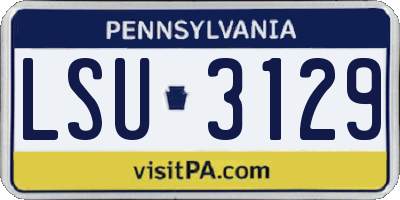 PA license plate LSU3129