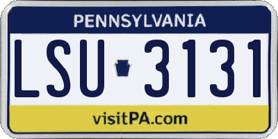 PA license plate LSU3131