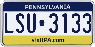 PA license plate LSU3133