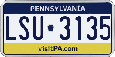 PA license plate LSU3135