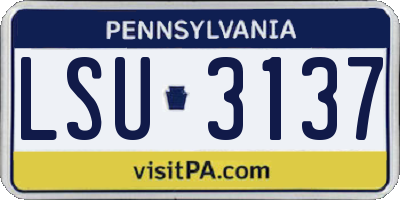 PA license plate LSU3137