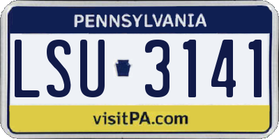 PA license plate LSU3141