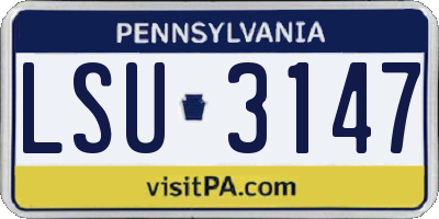 PA license plate LSU3147