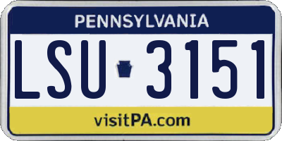 PA license plate LSU3151