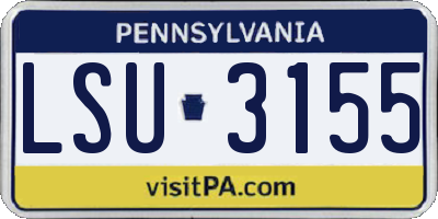 PA license plate LSU3155