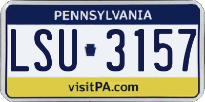 PA license plate LSU3157