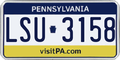 PA license plate LSU3158