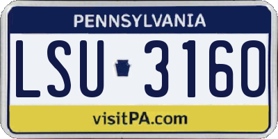 PA license plate LSU3160