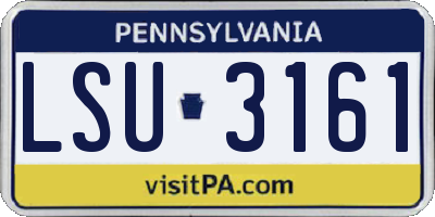PA license plate LSU3161