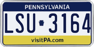 PA license plate LSU3164