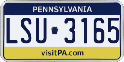 PA license plate LSU3165