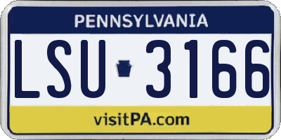PA license plate LSU3166