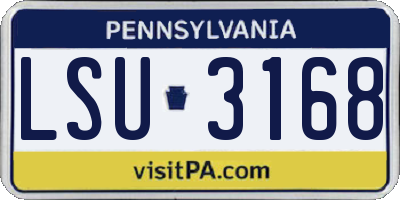 PA license plate LSU3168