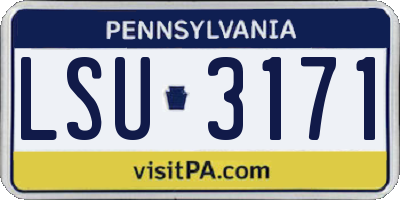 PA license plate LSU3171