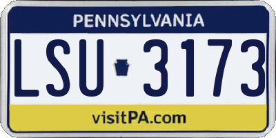 PA license plate LSU3173