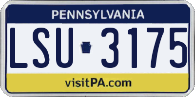 PA license plate LSU3175