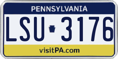 PA license plate LSU3176