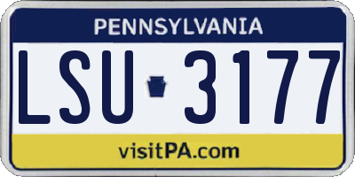 PA license plate LSU3177