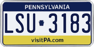 PA license plate LSU3183