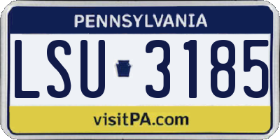 PA license plate LSU3185
