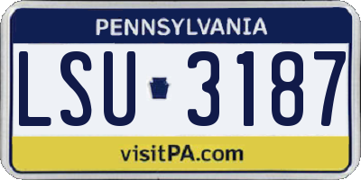 PA license plate LSU3187