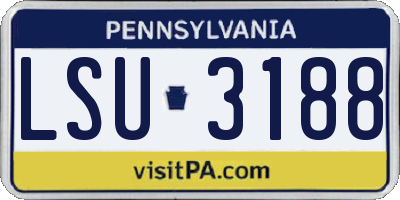 PA license plate LSU3188