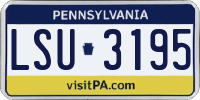 PA license plate LSU3195