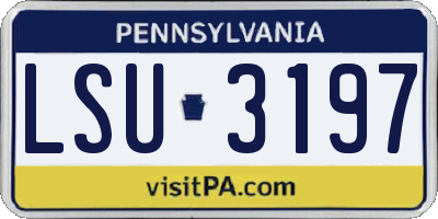 PA license plate LSU3197