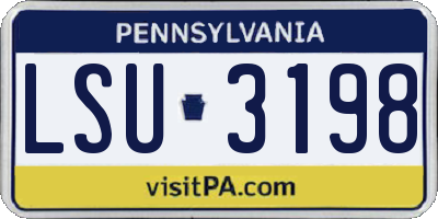 PA license plate LSU3198