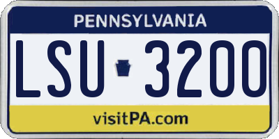 PA license plate LSU3200