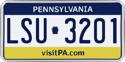 PA license plate LSU3201