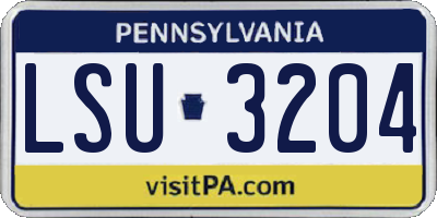 PA license plate LSU3204
