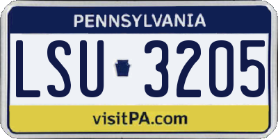 PA license plate LSU3205