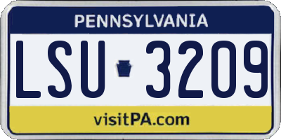 PA license plate LSU3209