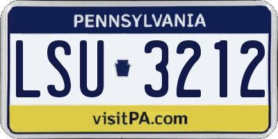 PA license plate LSU3212