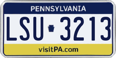 PA license plate LSU3213