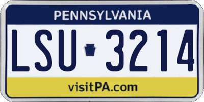 PA license plate LSU3214