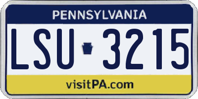 PA license plate LSU3215