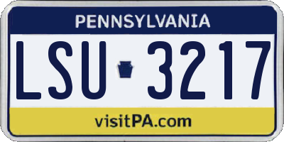 PA license plate LSU3217