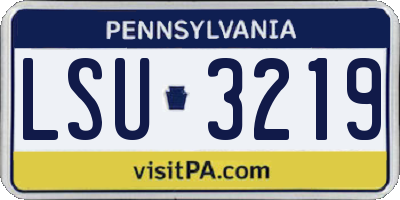 PA license plate LSU3219