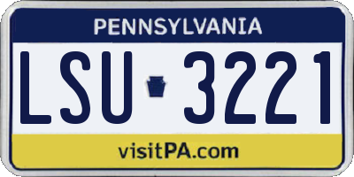 PA license plate LSU3221