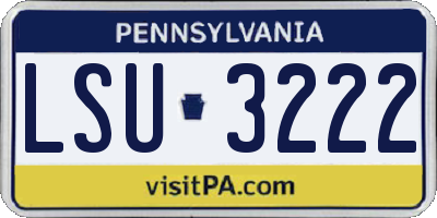 PA license plate LSU3222
