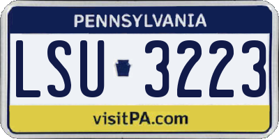 PA license plate LSU3223