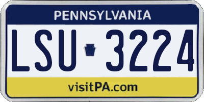 PA license plate LSU3224