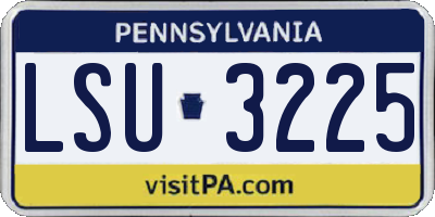 PA license plate LSU3225