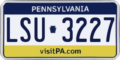 PA license plate LSU3227