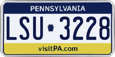 PA license plate LSU3228