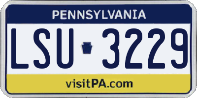 PA license plate LSU3229